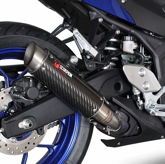 Scorpion RP-1 GP Titanium Slip-On Exhaust for '14-'20 Yamaha R3/R25