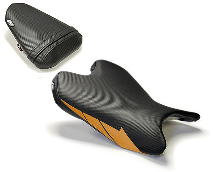 LuiMoto Team Yamaha Seat Cover 2008-2015 Yamaha YZF R6 - Cf Black/Deep Gold