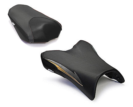 LuiMoto Raven Edition Seat Covers 2006-2013 Yamaha FZ1 - Cf Black/Sp Black