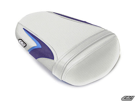 LuiMoto Team Suzuki Seat Cover 08-10 Suzuki GSXR 600/750 - CF Black/CF White