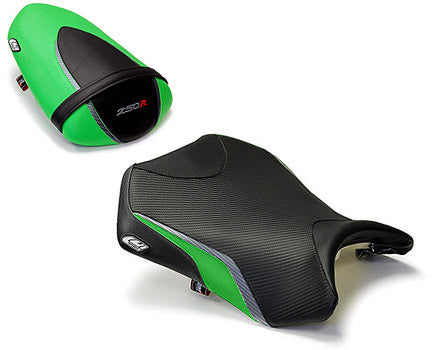 LuiMoto Team Kawasaki Seat Cover 08-2012 Kawasaki NInja 250R - Green/Gunmetal