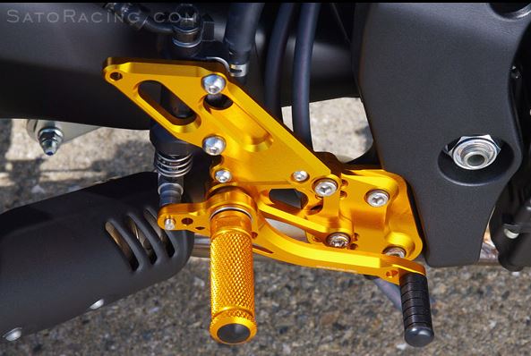 Sato Racing Adjustable Rearsets (Reverse Shift) for '10-'13 Yamaha FZ8 non-ABS, '06-'15 FZ1