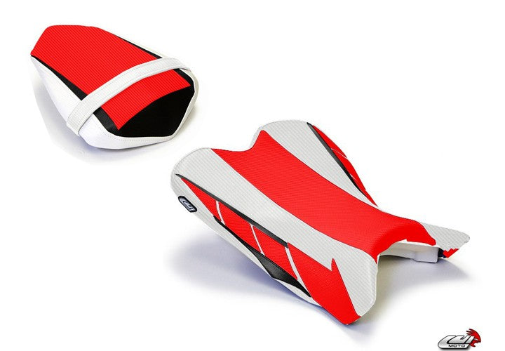 LuiMoto Limited Edition Seat Cover '09-'14 Yamaha YZF R1 - CF Red/White