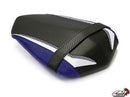 LuiMoto Raven Edition Seat Cover '09-'14 Yamaha YZF R1 - CF Black/Pearl/Blue
